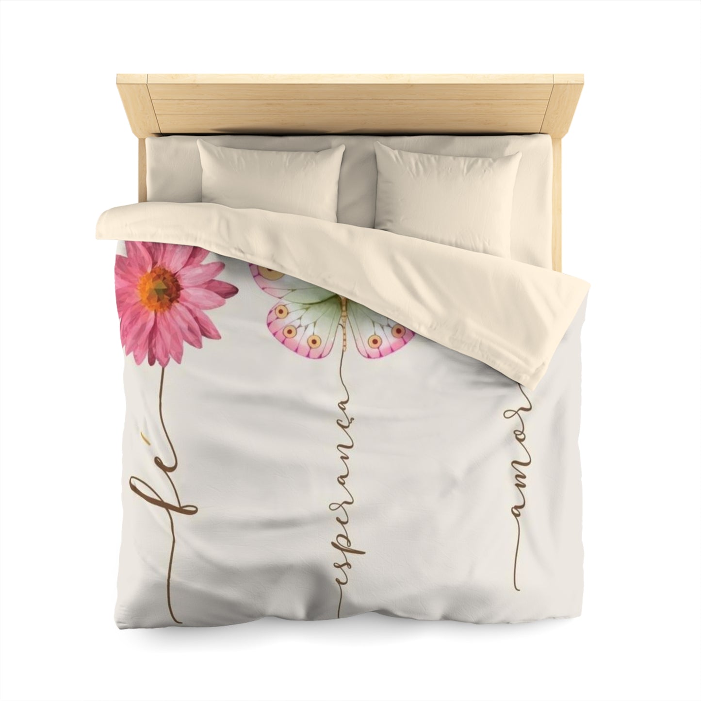 Romantic Microfiber Duvet Cover, Wedding Gift Duvet, Love Theme Bedding, Couple's Bedroom Decor, Anniversary Gift