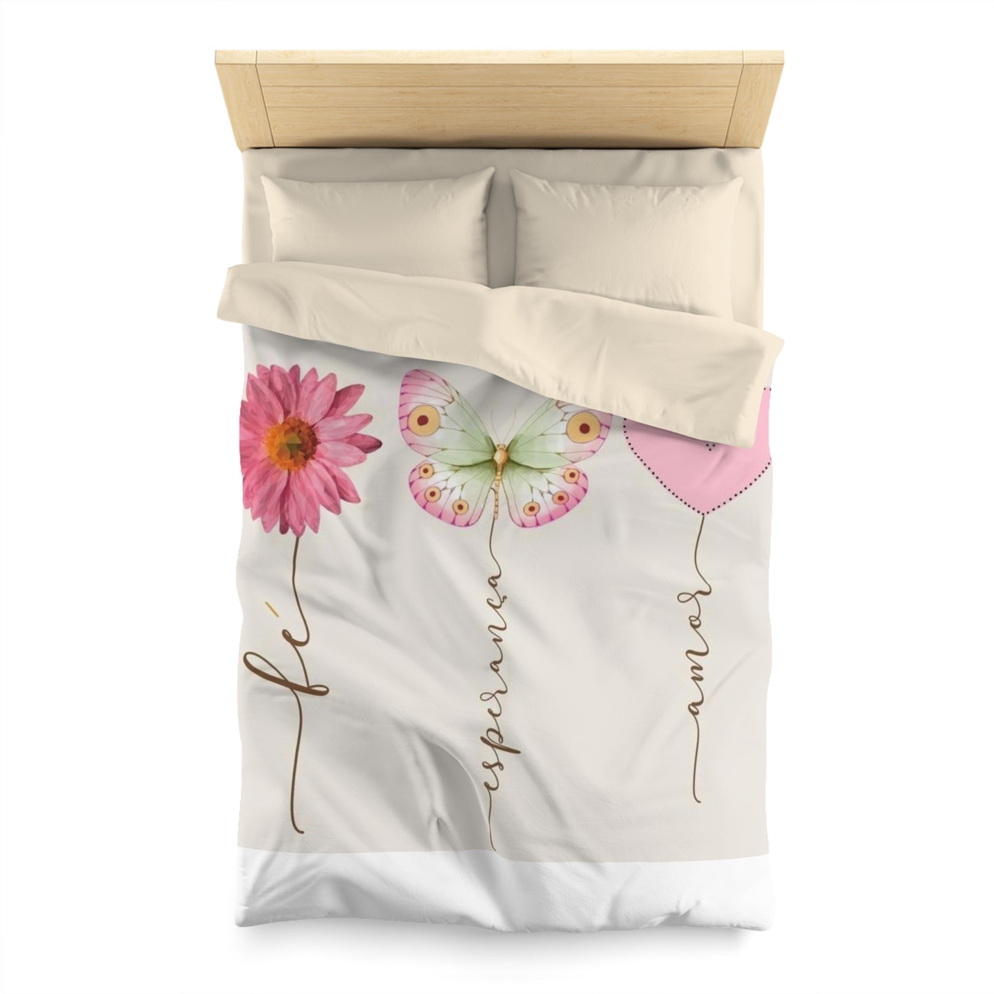 Romantic Microfiber Duvet Cover, Wedding Gift Duvet, Love Theme Bedding, Couple's Bedroom Decor, Anniversary Gift