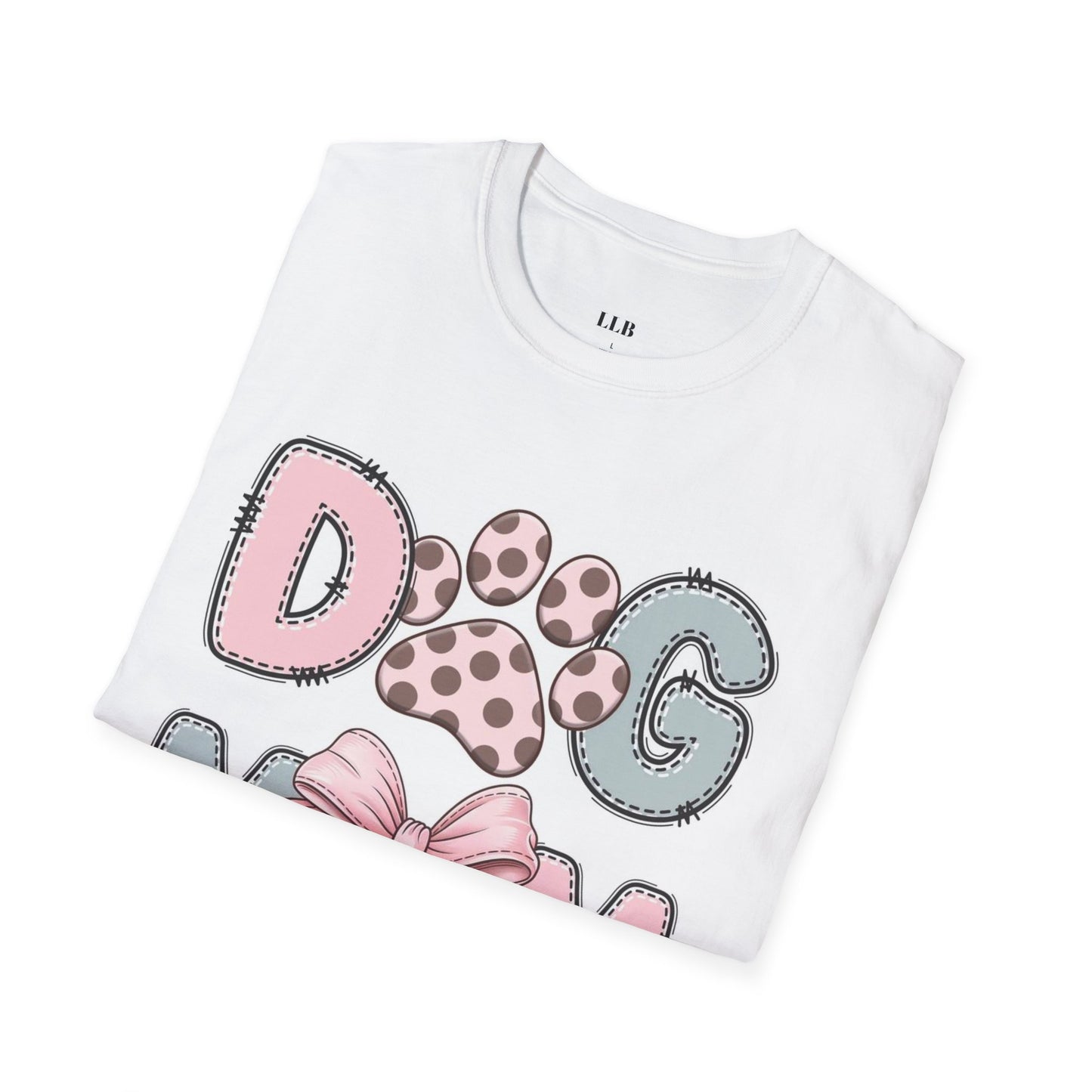 Dog Mom T-Shirt, Softstyle Tee for Pet Lovers, Gift for Dog Owners, Animal Lover Apparel, Casual Wear, Birthday Gift