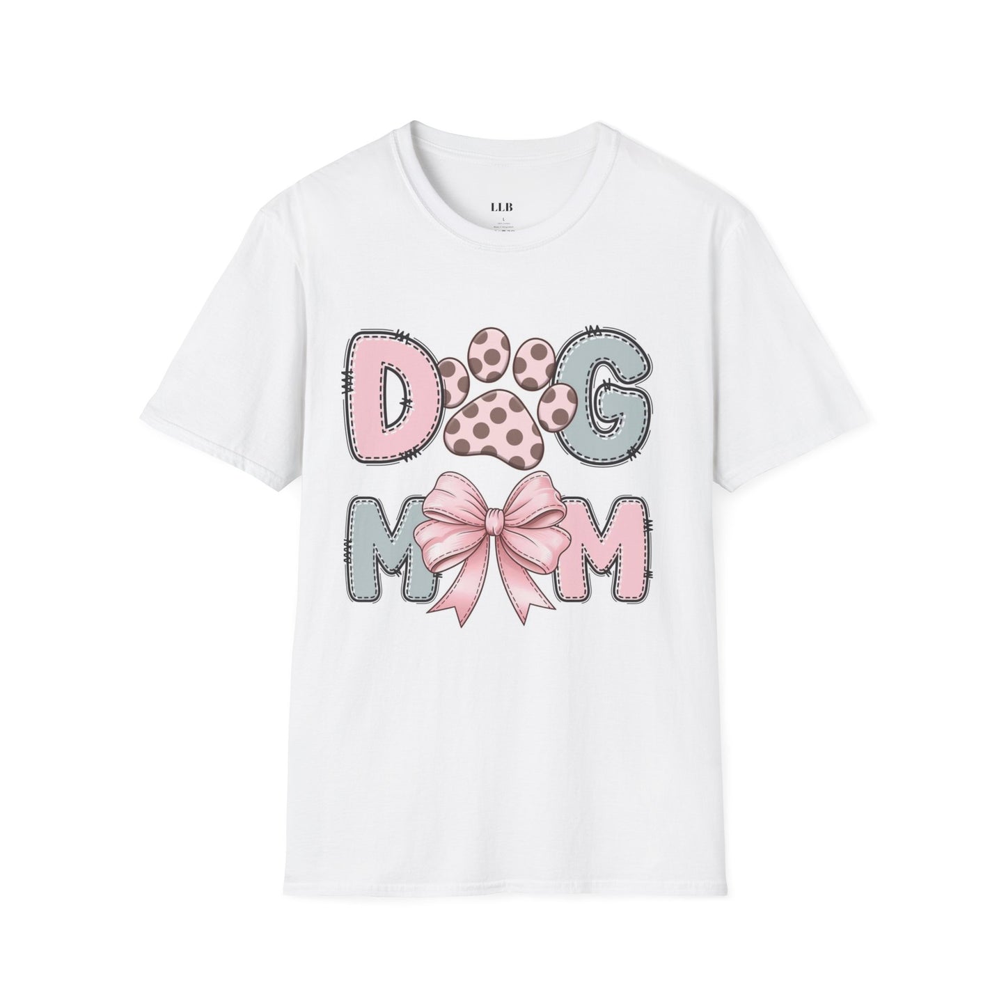 Dog Mom T-Shirt, Softstyle Tee for Pet Lovers, Gift for Dog Owners, Animal Lover Apparel, Casual Wear, Birthday Gift