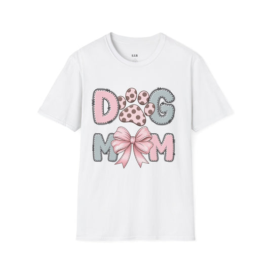 Dog Mom T-Shirt, Softstyle Tee for Pet Lovers, Gift for Dog Owners, Animal Lover Apparel, Casual Wear, Birthday Gift