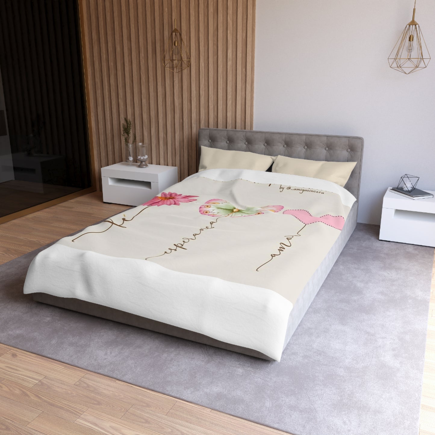 Romantic Microfiber Duvet Cover, Wedding Gift Duvet, Love Theme Bedding, Couple's Bedroom Decor, Anniversary Gift
