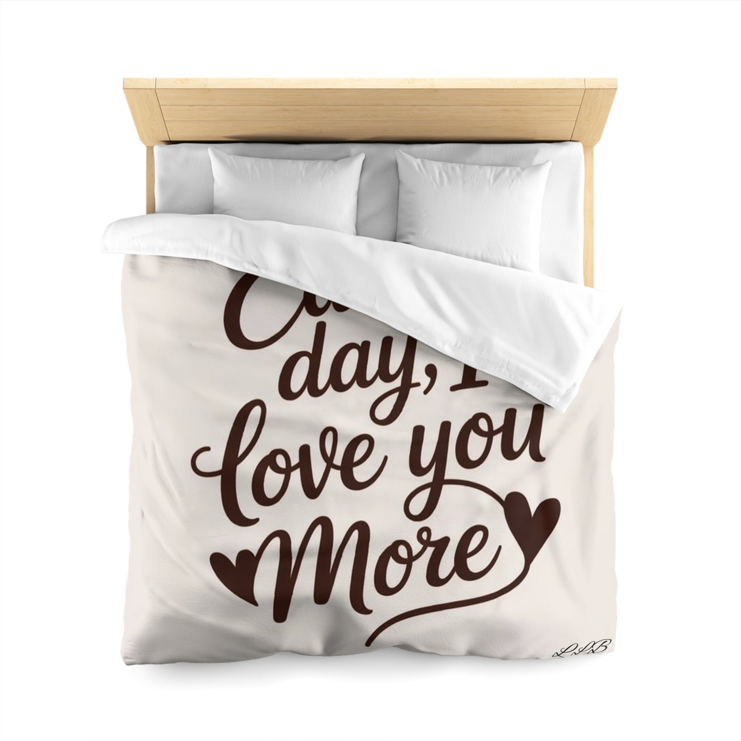 Romantic Microfiber Duvet Cover - Cozy Bedroom Decor, Gift for Couples, Anniversary, Valentine’s Day, Love Quote Bedding