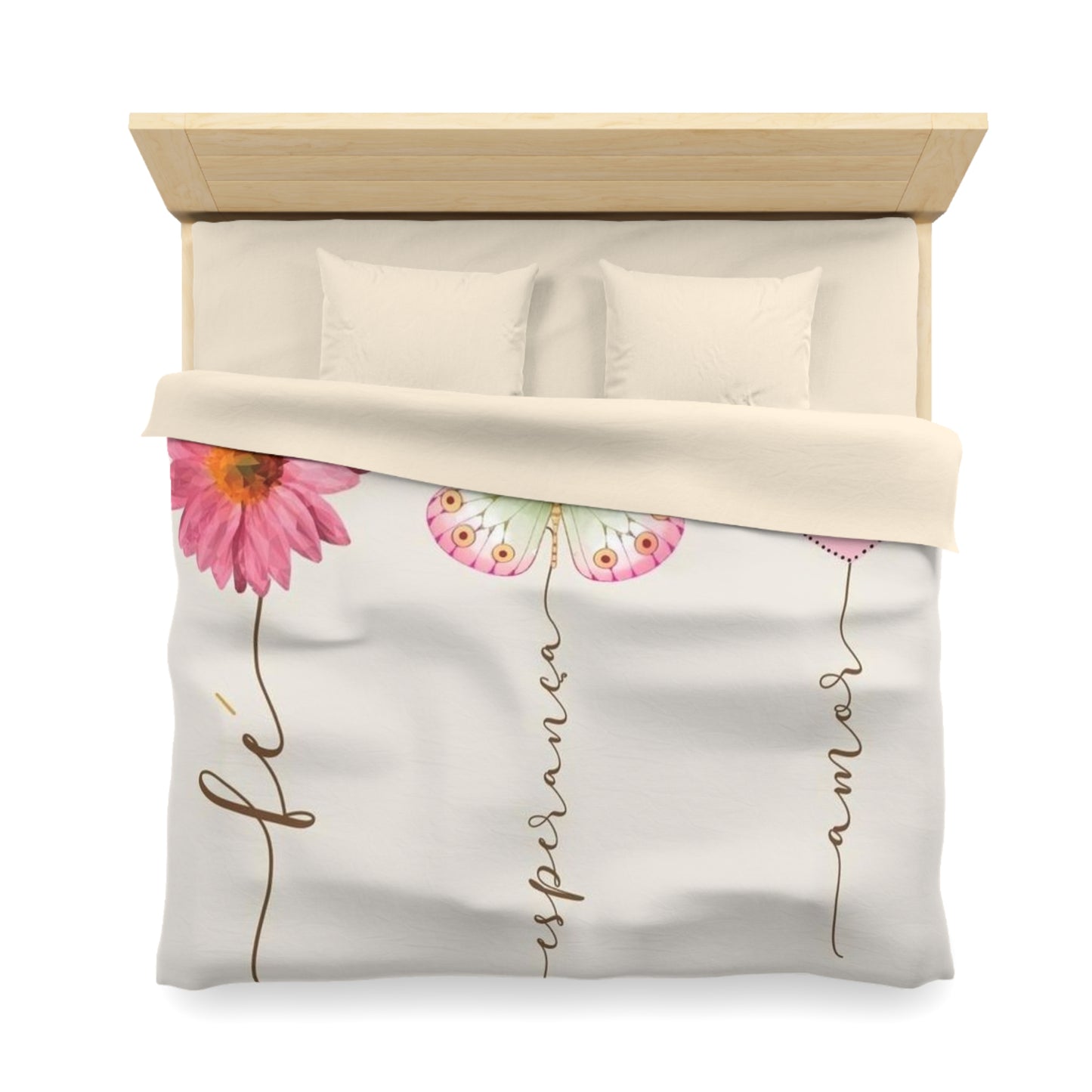 Romantic Microfiber Duvet Cover, Wedding Gift Duvet, Love Theme Bedding, Couple's Bedroom Decor, Anniversary Gift