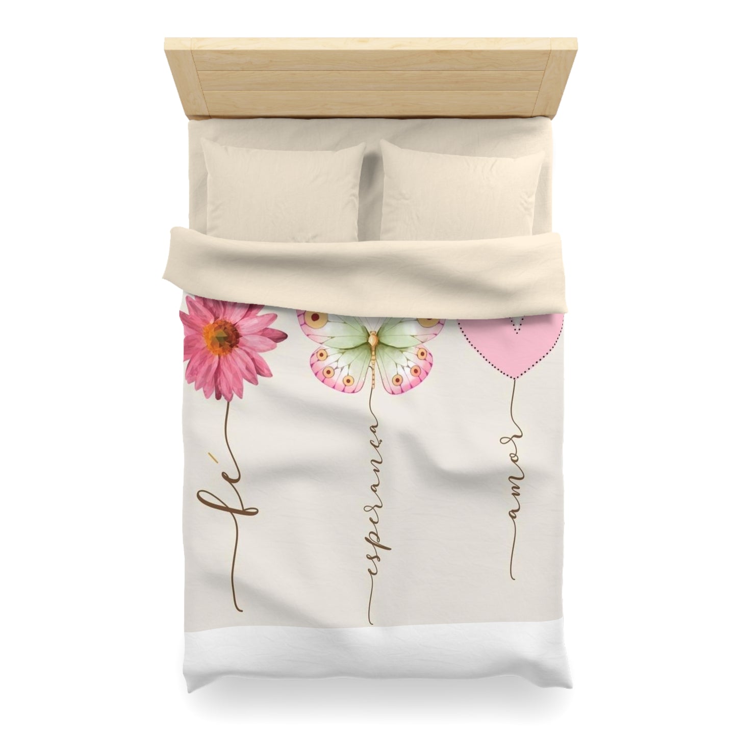 Romantic Microfiber Duvet Cover, Wedding Gift Duvet, Love Theme Bedding, Couple's Bedroom Decor, Anniversary Gift