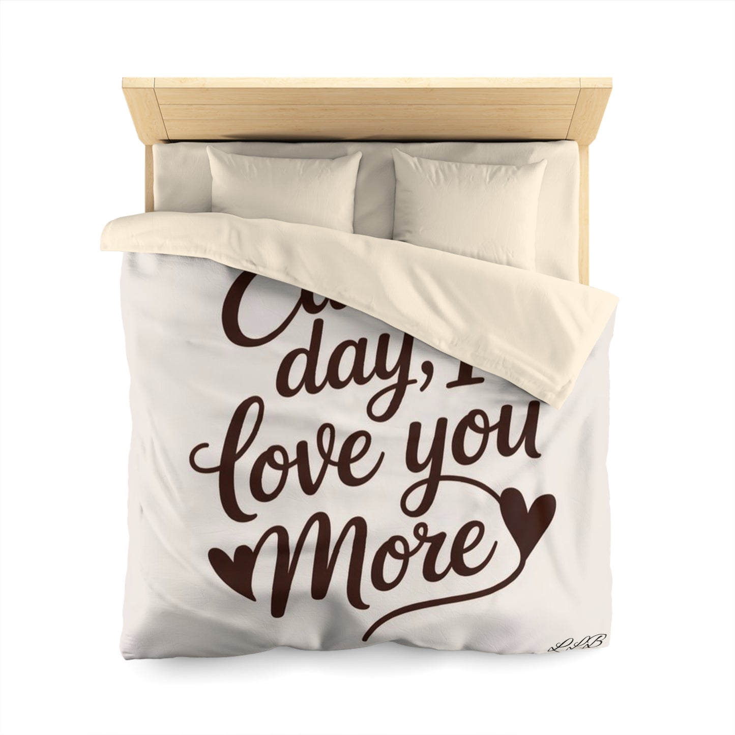 Romantic Microfiber Duvet Cover - Cozy Bedroom Decor, Gift for Couples, Anniversary, Valentine’s Day, Love Quote Bedding