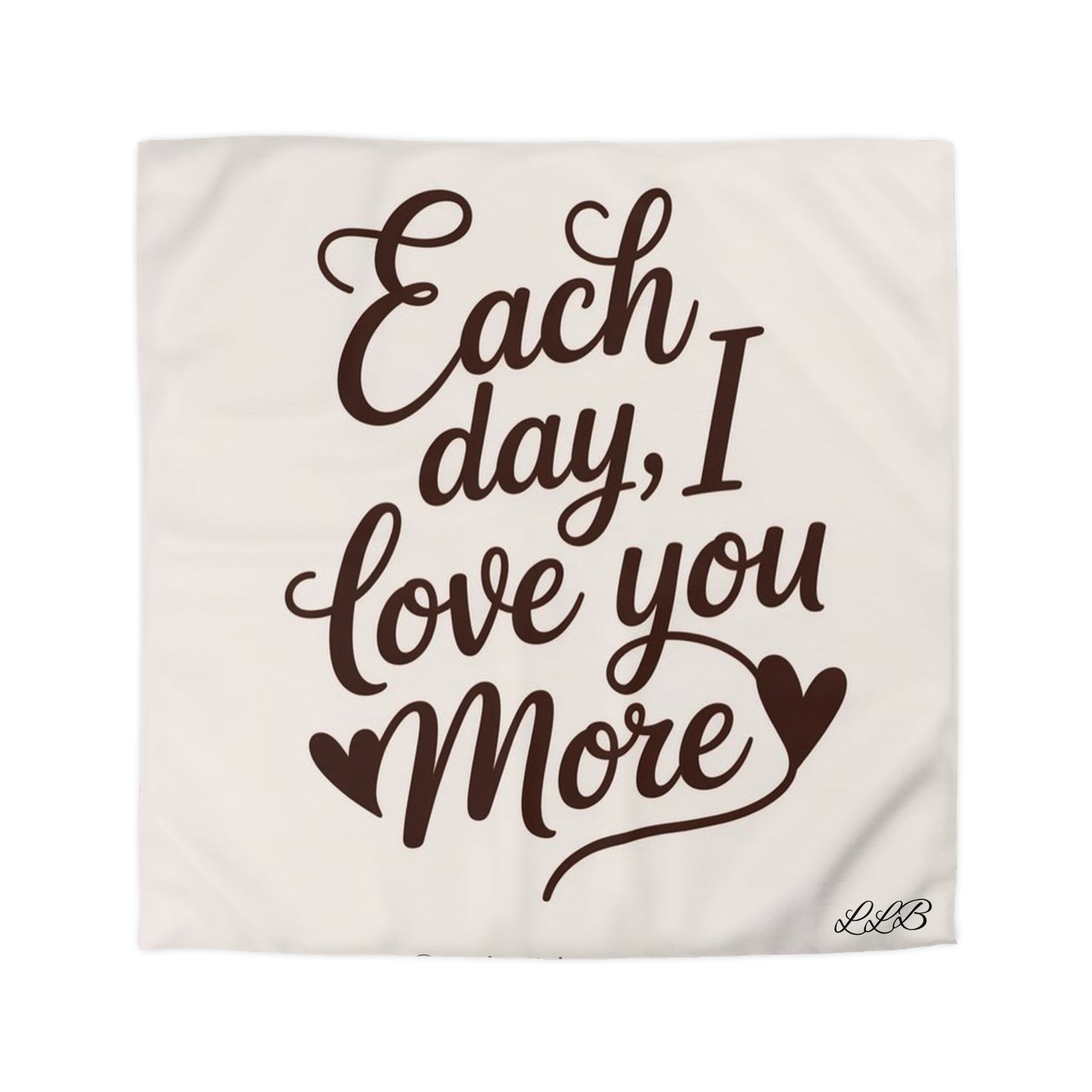 Romantic Microfiber Duvet Cover - Cozy Bedroom Decor, Gift for Couples, Anniversary, Valentine’s Day, Love Quote Bedding