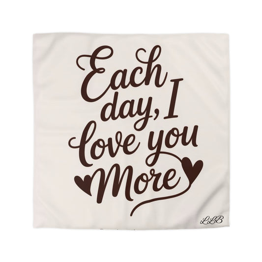Romantic Microfiber Duvet Cover - Cozy Bedroom Decor, Gift for Couples, Anniversary, Valentine’s Day, Love Quote Bedding