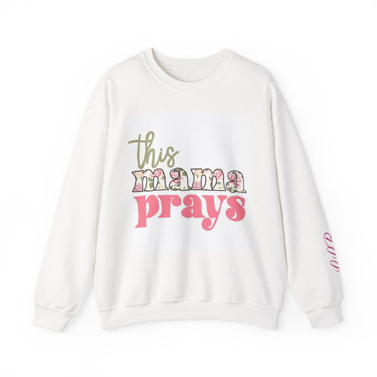 Mama Prays Crewneck Sweatshirt, Inspirational Sweatshirt, Gift for Mother's Day, Faith-Based Apparel, Cozy Everyday Sweatshirt