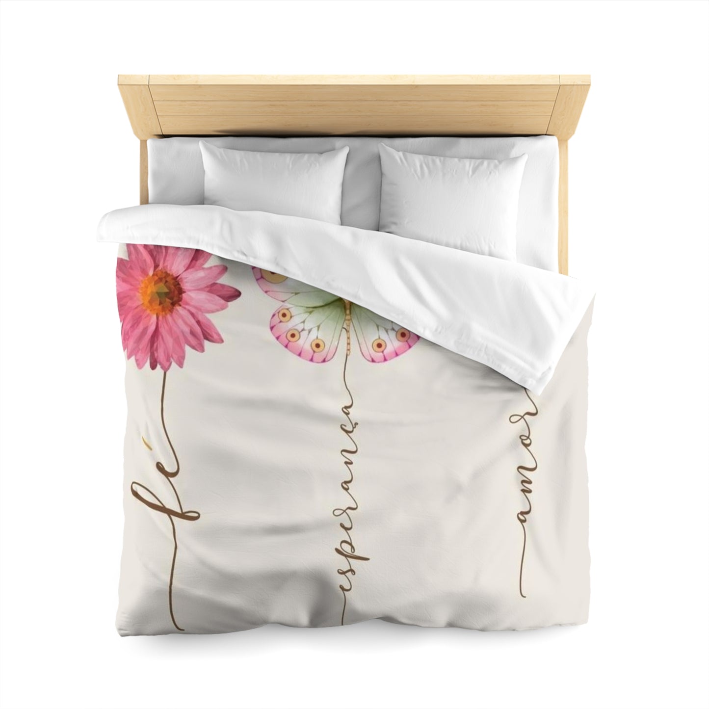 Romantic Microfiber Duvet Cover, Wedding Gift Duvet, Love Theme Bedding, Couple's Bedroom Decor, Anniversary Gift